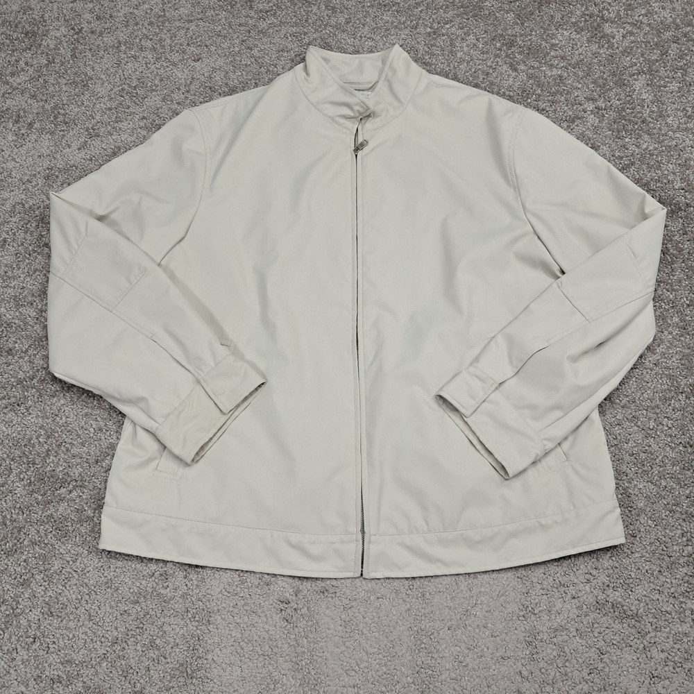 Concepts by Claiborne Mens XL Harrington Jacket Cream Beige Full Zip Windbreaker
